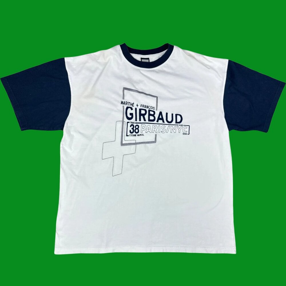 VTG Marithé + François Girbaud Paris/NYC T-Shirt – White w/ Navy Sleeves